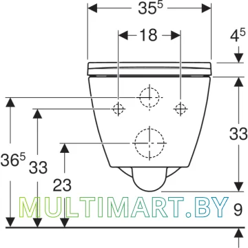 Унитаз Geberit Smyle Square Rimfree (500.683.00.2) картинка 3